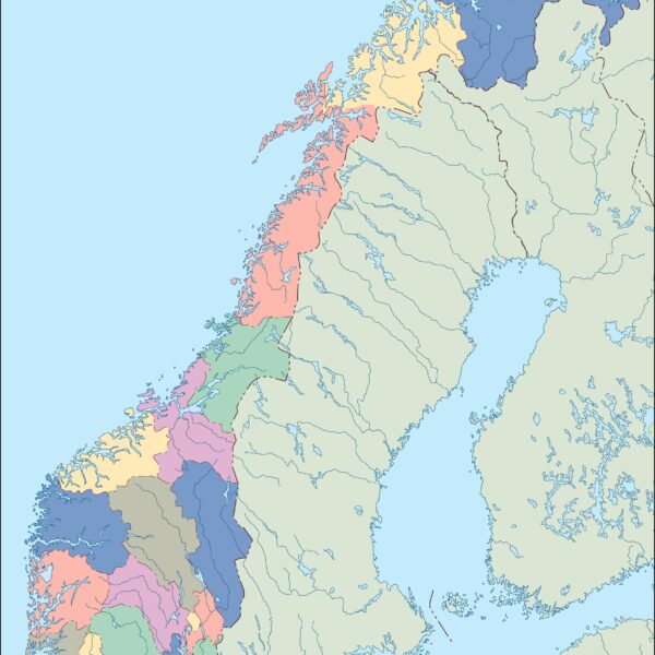 Noruega mapa mudo vectorial