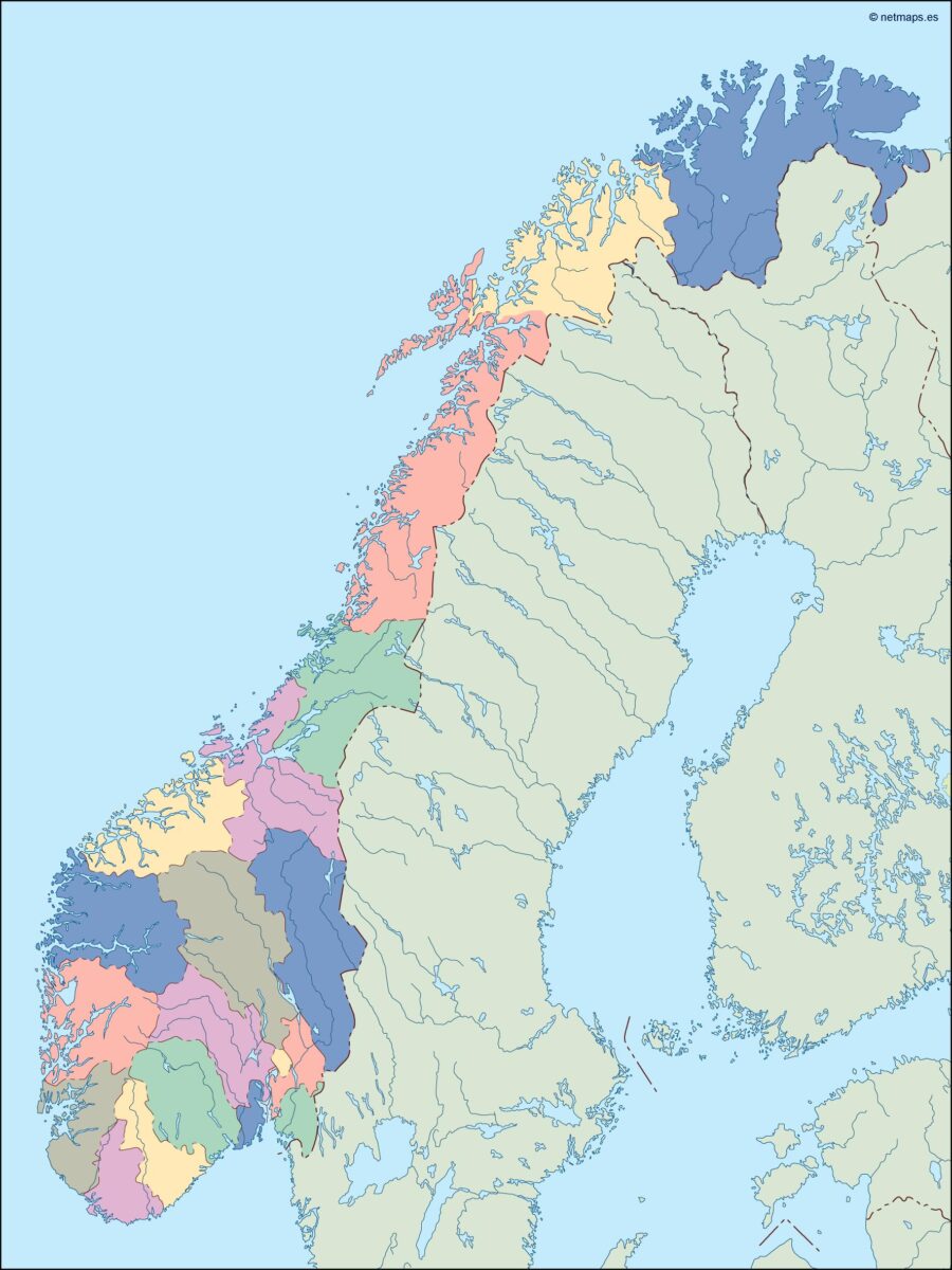 Noruega mapa mudo vectorial