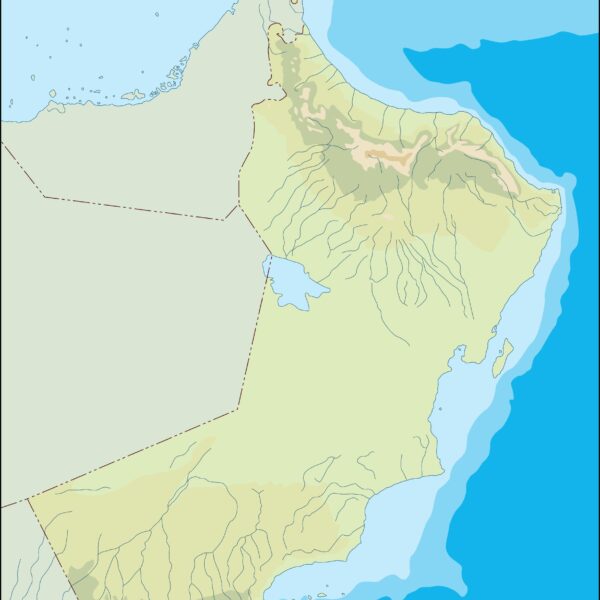 oman illustrator mapa físico digital