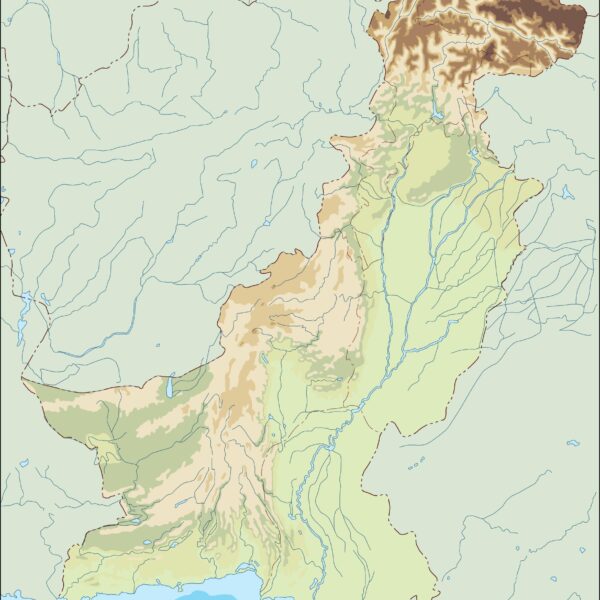 pakistan illustrator mapa físico digital