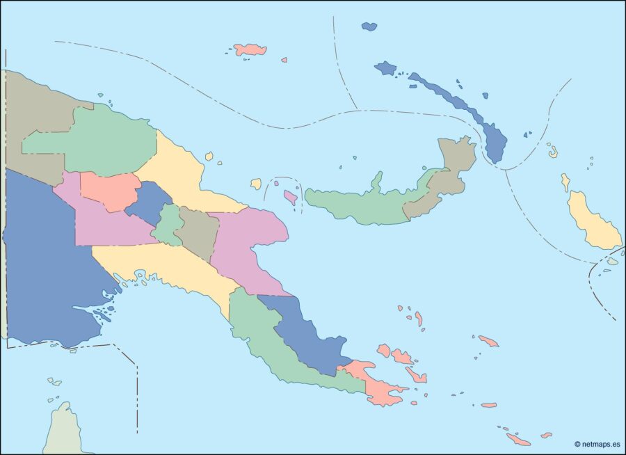 papua new guinea mapa mudo vectorial