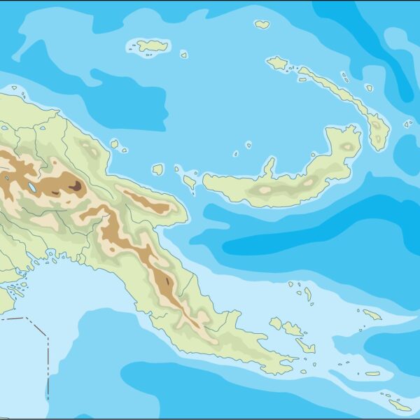 papua new guinea illustrator mapa físico digital