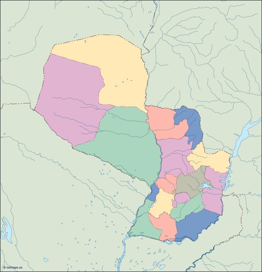 paraguay mapa mudo vectorial