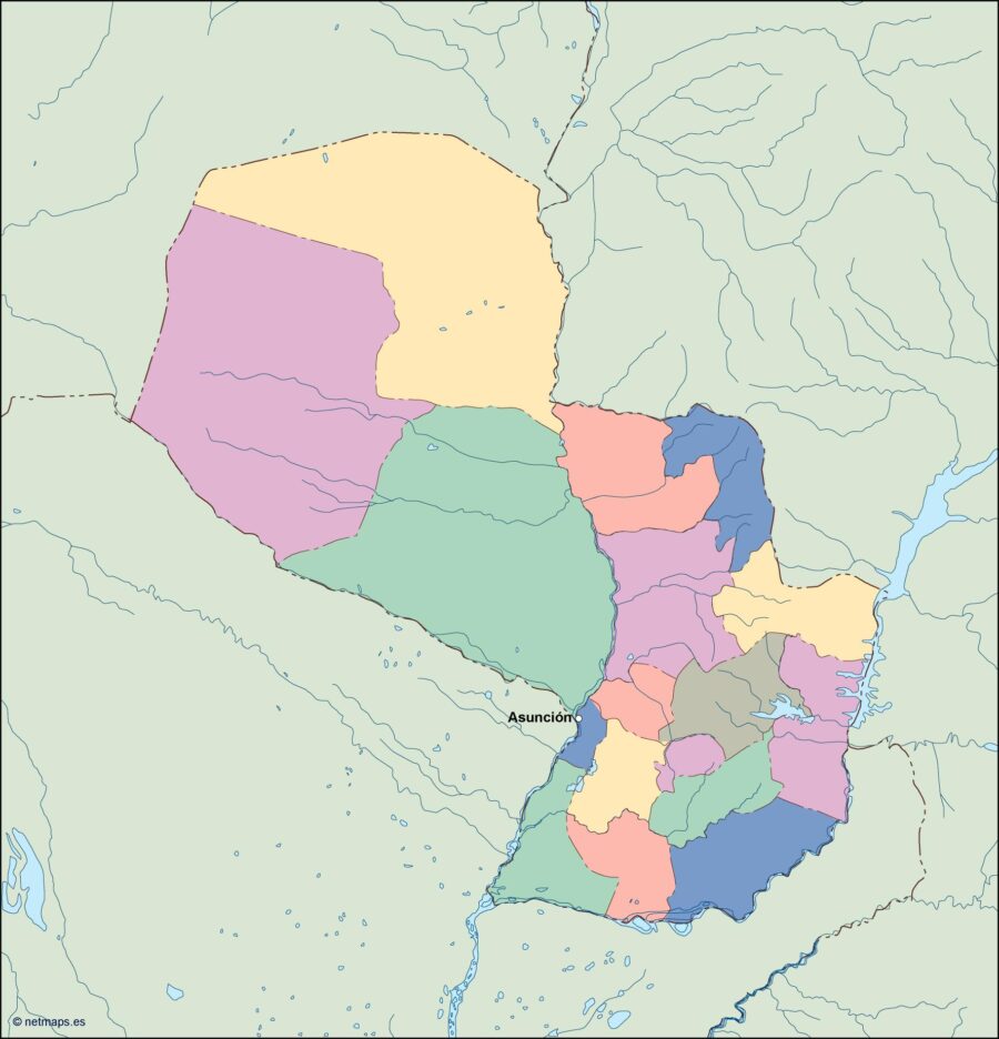 paraguay vector mapa