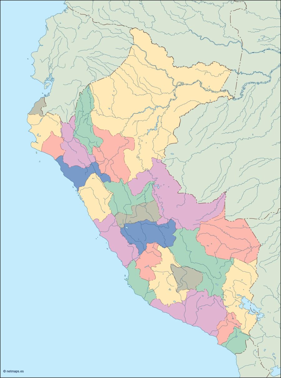 peru mapa mudo vectorial
