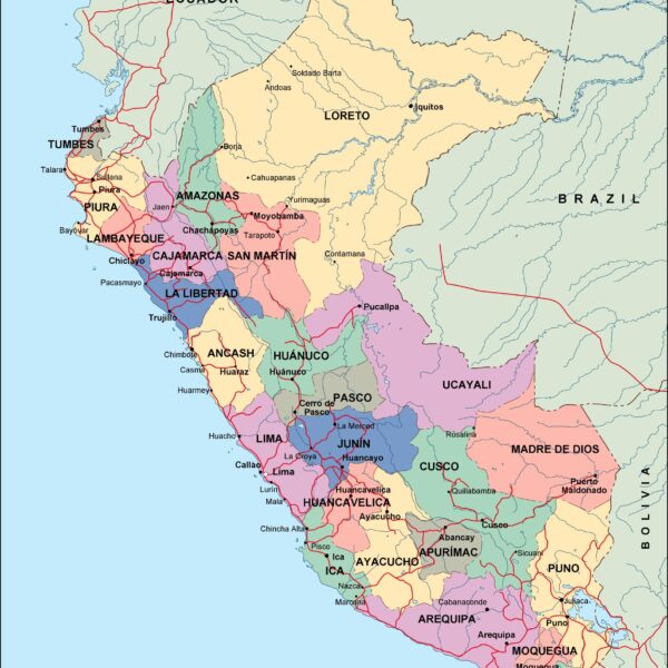 peru mapa politico vectorial digital