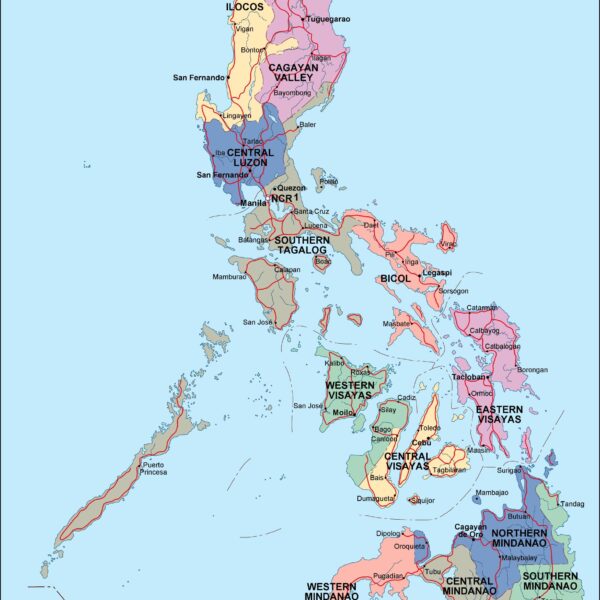 philippines mapa politico vectorial digital