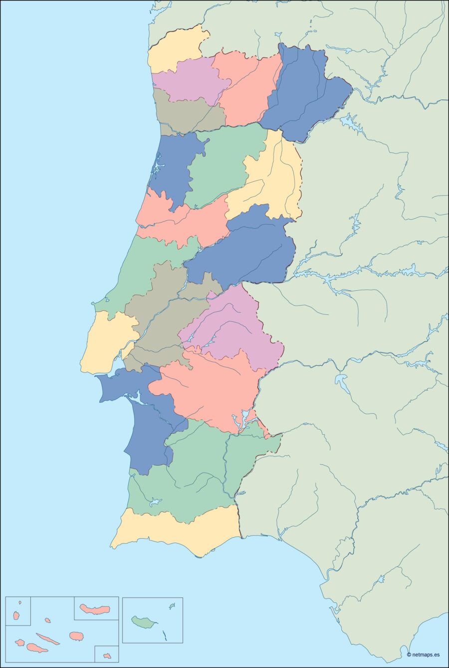portugal mapa mudo vectorial
