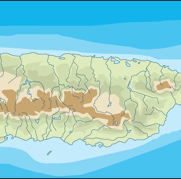 puerto rico illustrator mapa físico digital