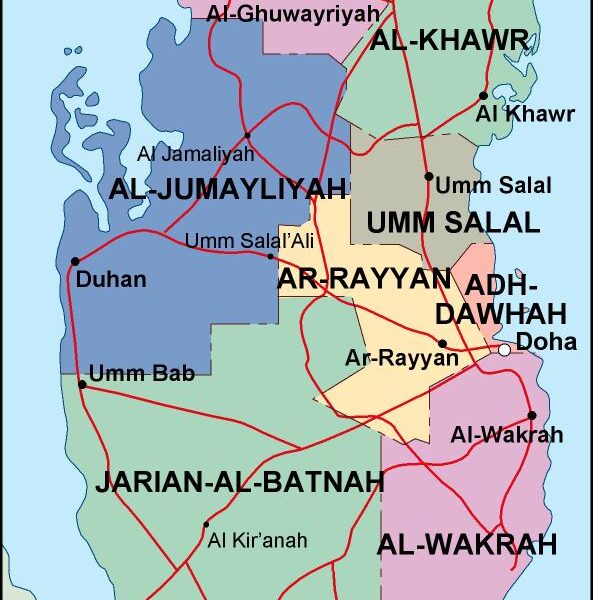 qatar mapa politico vectorial digital