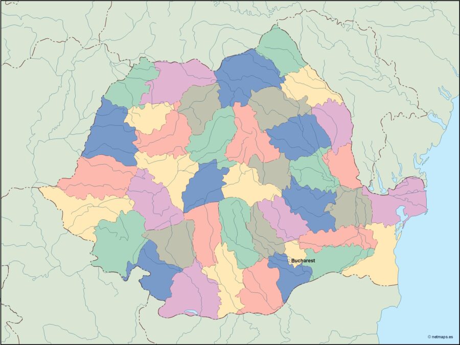 romania vector mapa