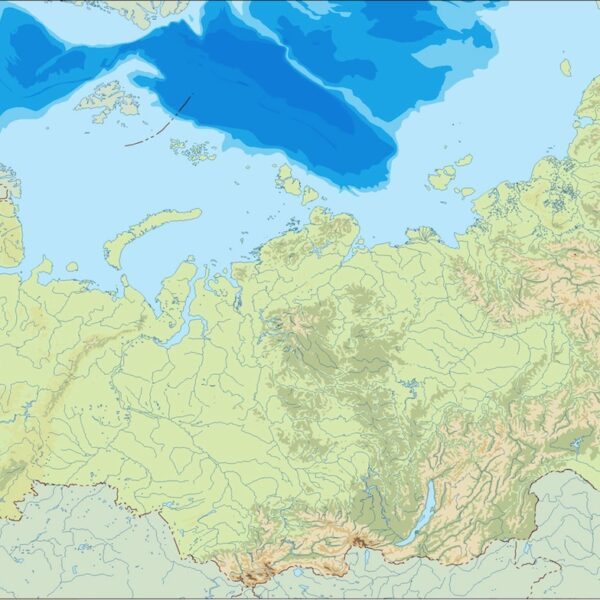 Rusia illustrator mapa físico digital