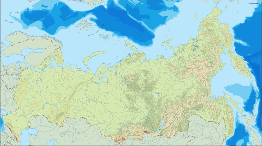 Rusia illustrator mapa físico digital