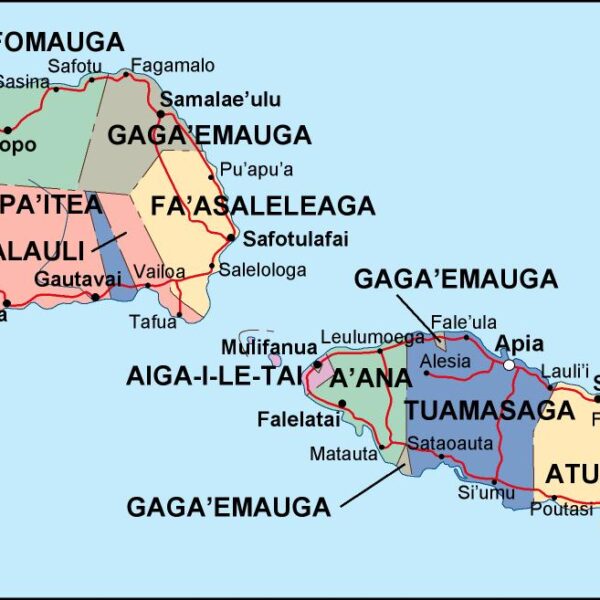 samoa mapa politico vectorial digital