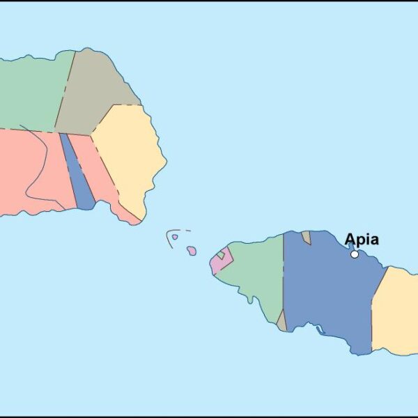 samoa vector mapa