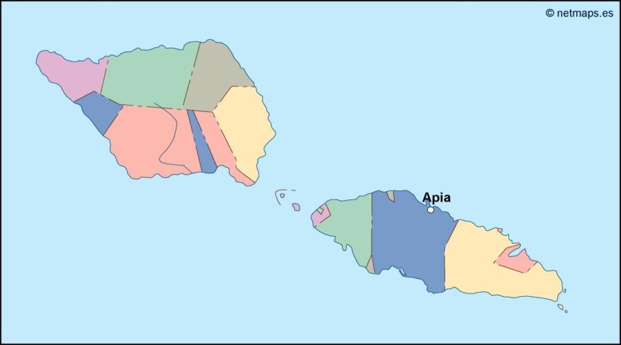 samoa vector mapa