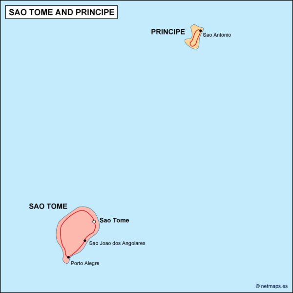 sao tome e principe mapa politico vectorial digital