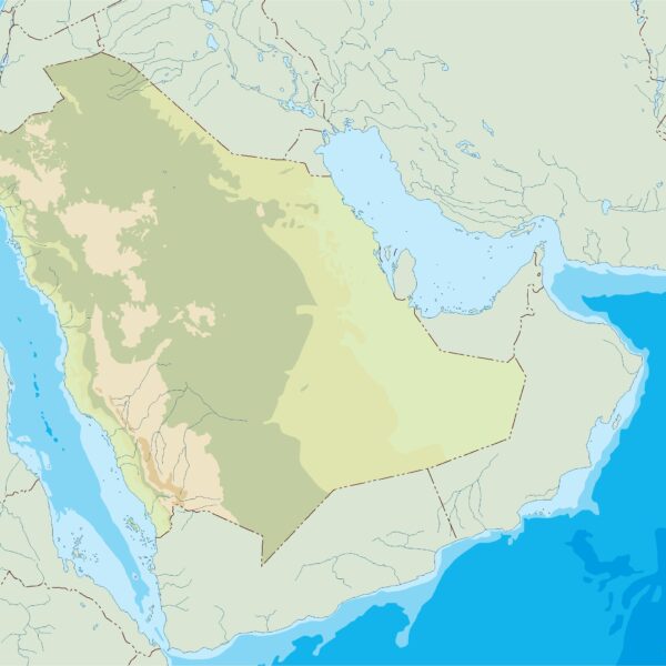 saudi arabia illustrator mapa físico digital