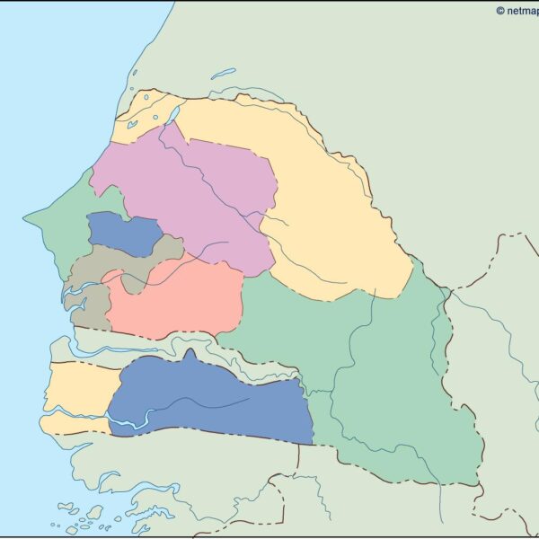 senegal mapa mudo vectorial