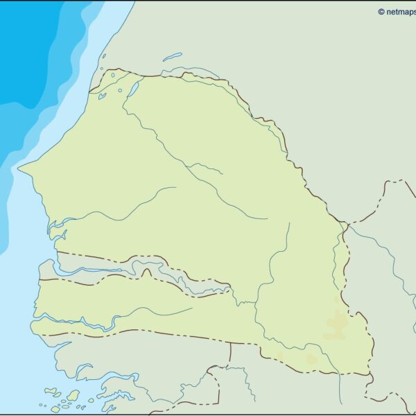 senegal illustrator mapa físico digital