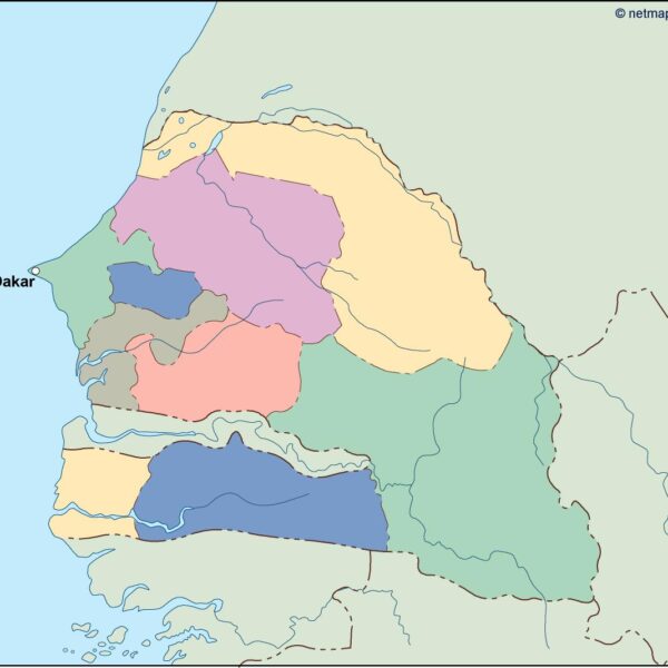 senegal vector mapa