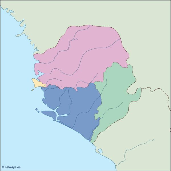 sierra leone mapa mudo vectorial