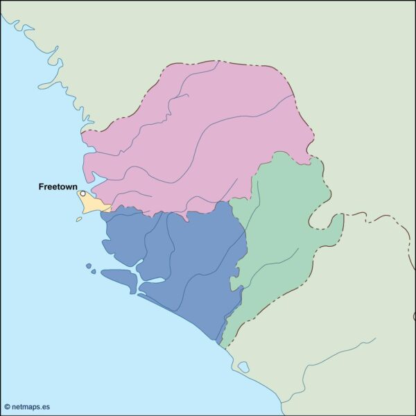 sierra leone vector mapa