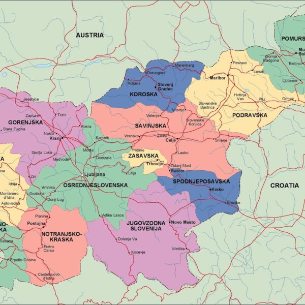 Eslovenia mapa politico vectorial digital