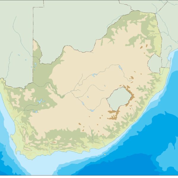 south africa illustrator mapa físico digital
