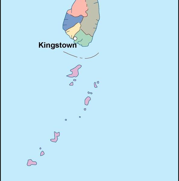 st vincent and the grenadines mapa mudo vectorial