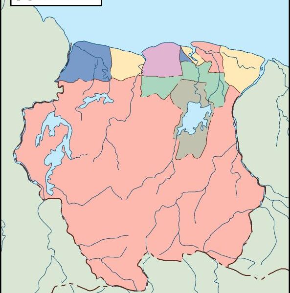 surinam mapa mudo vectorial