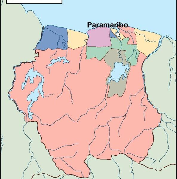 surinam vector mapa