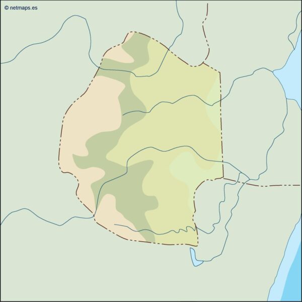 swaziland illustrator mapa físico digital