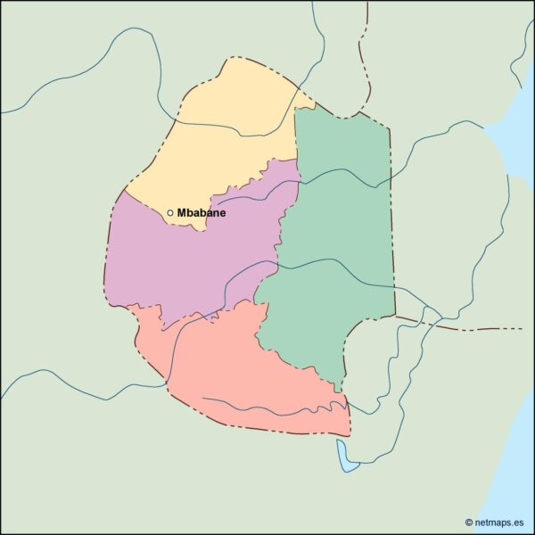 swaziland vector mapa