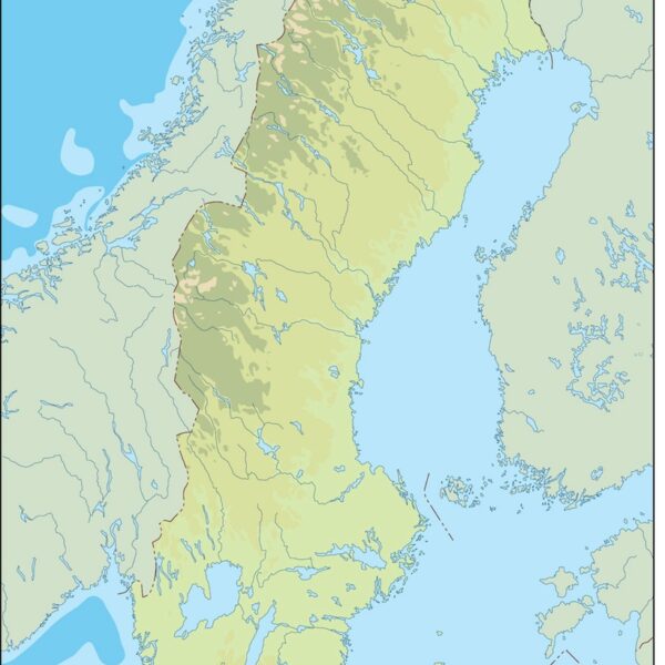 Suecia illustrator mapa físico digital