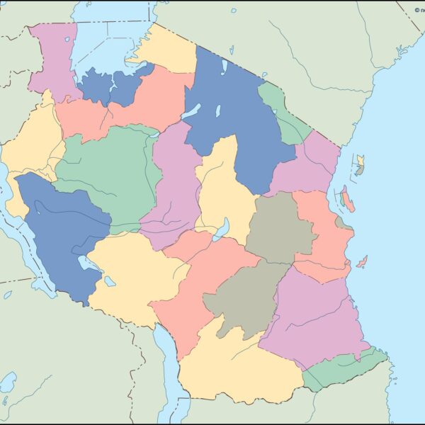 tanzania mapa mudo vectorial
