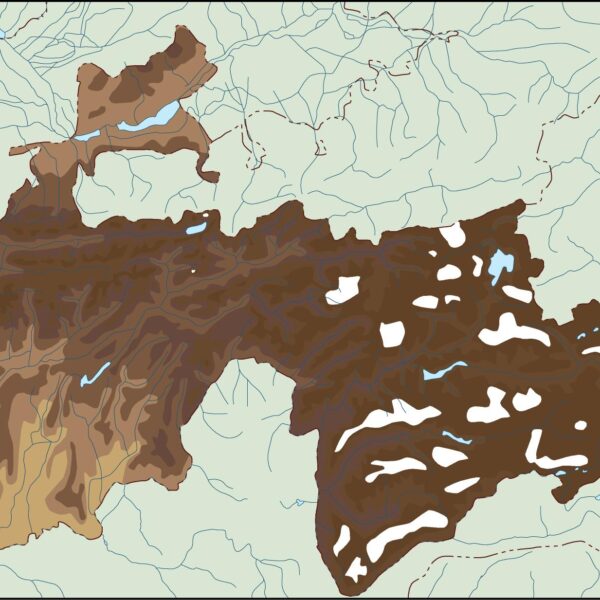 tayijistan illustrator mapa físico digital