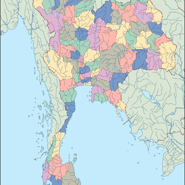 thailand mapa mudo vectorial