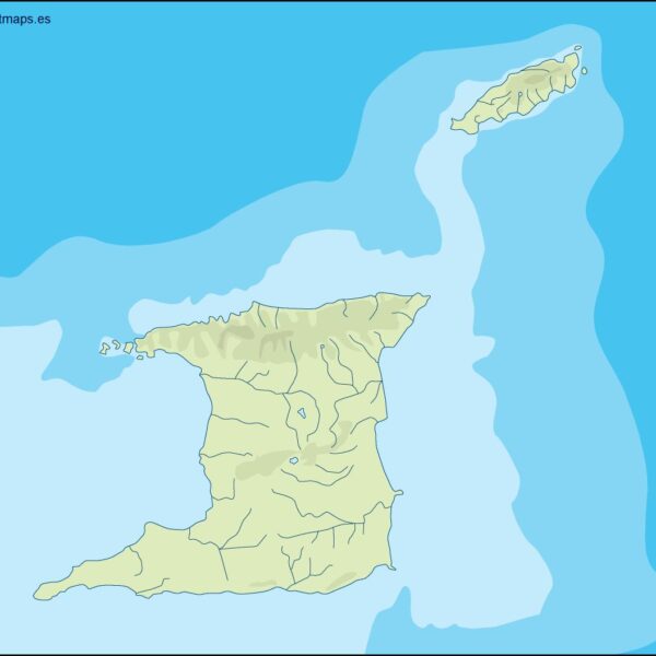 trinidad and tobago illustrator mapa físico digital
