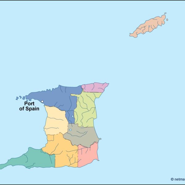 trinidad and tobago vector mapa