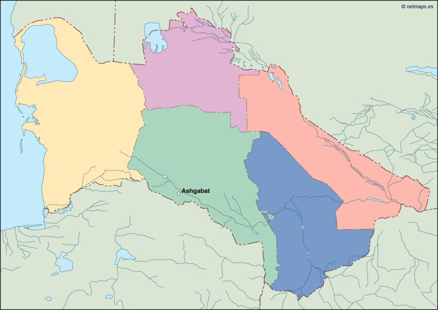turkmenistan vector mapa