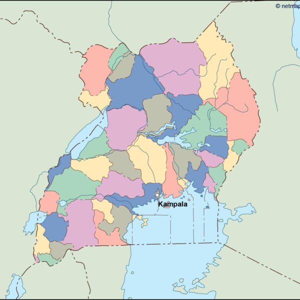uganda vector mapa