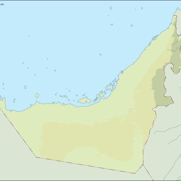 united arab emirates illustrator mapa físico digital