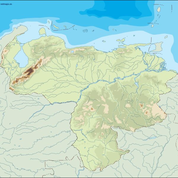 venezuela illustrator mapa físico digital