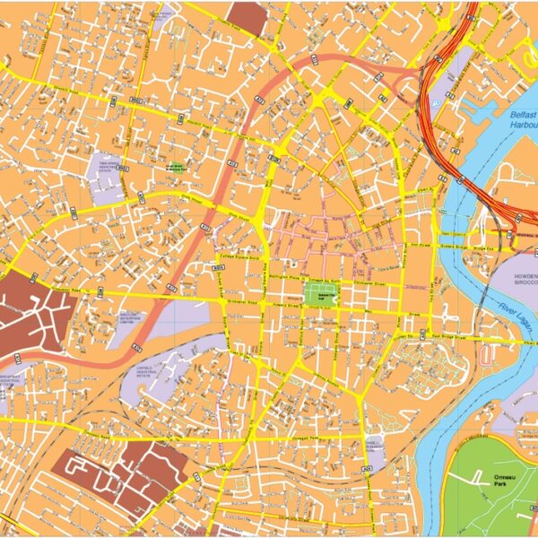 Belfast vector mapa digital