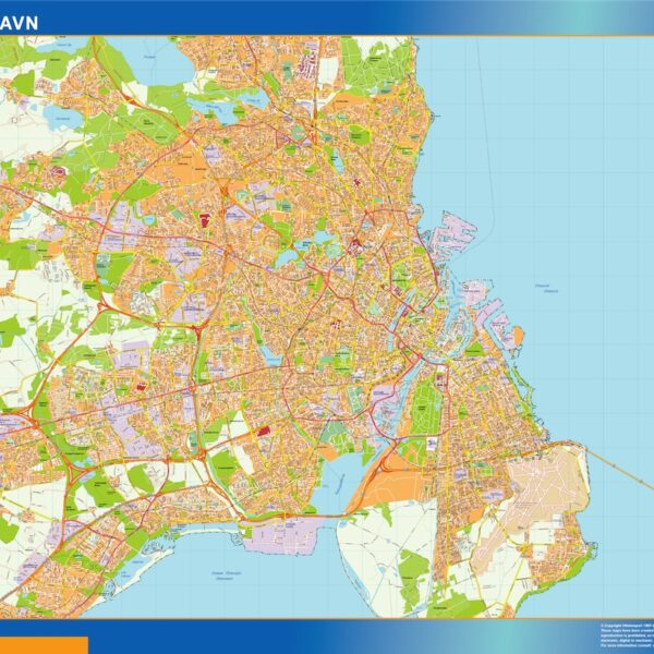 Copenhague kort mapa EPS