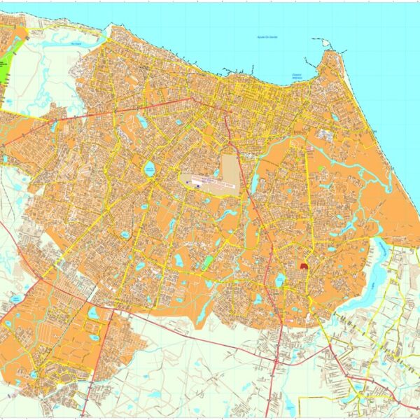 Fortaleza vector mapa digital