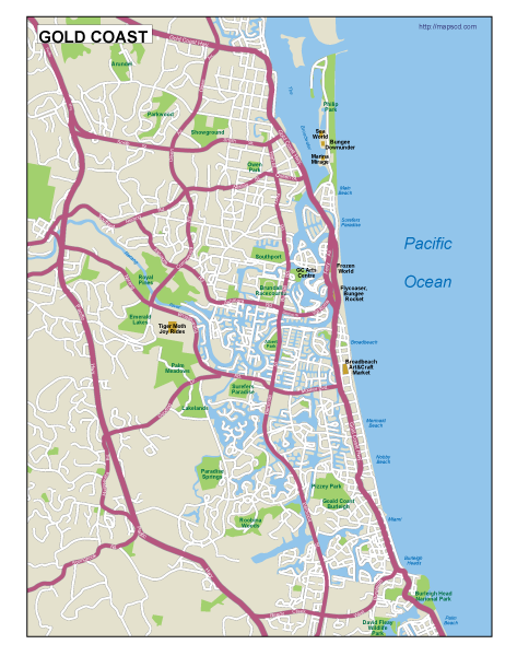 Gold Coast EPS mapa digital