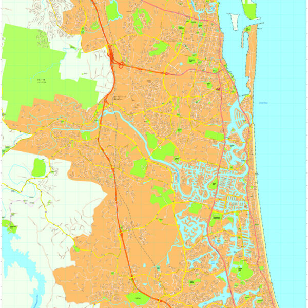 Gold coast Vector Mapa digital