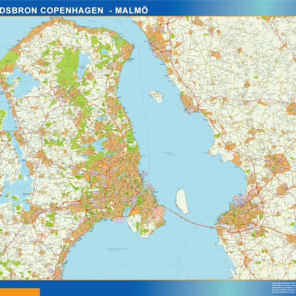 Oresundsbron kort mapa EPS